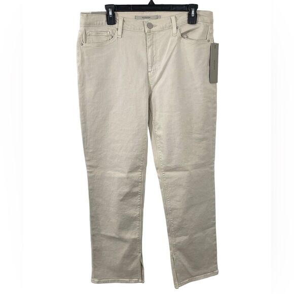 NWT Hudson Nico Mid-Rise Straight Ankle Jean with Slit Hem in Moonbeam Size 32 - Picture 4 of 13
